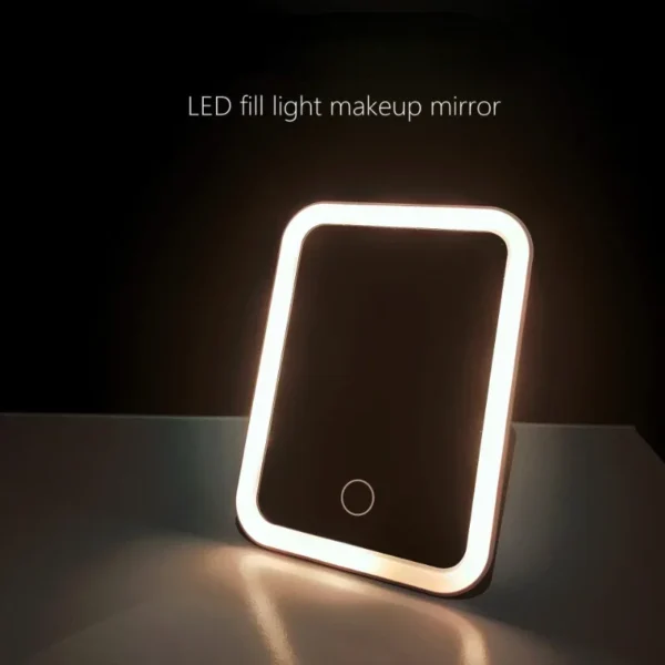 LED Touch Screen Makeup Mirror Folding Mirror Lighted Makeup Mirror 3 Colors Light Modes USB Rechargeable Cosmetic Mirror Tools - Image 4