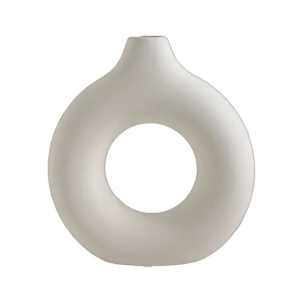 Plastic Circle Vase Donut Shape Living Room Decoration Dry Flower Vase Nordic Style Home Decor Furnishings Vase Room Decor - Image 5