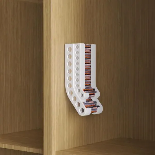 Battery Storage Organizer Can Hold 10 AA Batteries Battery Dispenser Bracket For Cupboard And Kitchen 10AAA & 10AA Batteries - Image 2
