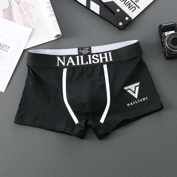 Men's Cotton Underwear Boxers Letter Trend Mid Waist Comfortable Underpants Shorts Sexy Fashion Panties - Image 3