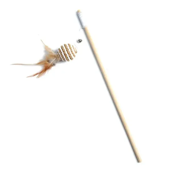 1PC Teaser Feather Toys Kitten Funny Colorful Rod Cat Wand Toys Wood Pet Cat Toys Interactive Stick Pet Cat Supplies - Image 7