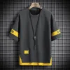Hip Hop Loose Mens Streetwear T-shirts Casual Classic 2024 Summer Short Sleeves Black White Tshirt Tees Plus Oversize 5XL 6XL