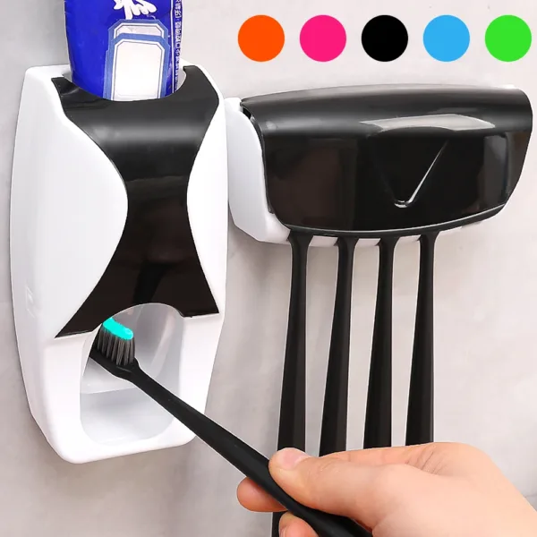 Toothbrush Holder with Automatic Toothpaste Dispenser Wall Mounted Toothbrush Razor Storage Rack Bathroom Toothpaste Squeezer - Image 11