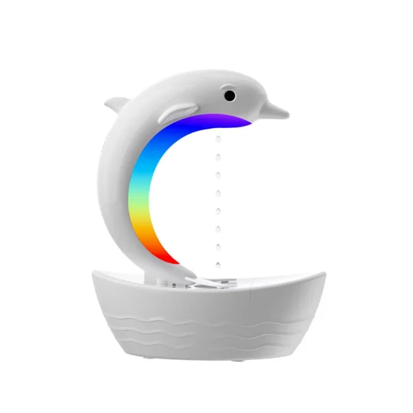 Dolphin Anti Gravity Water Droplet Humidifier Bluetooth Speaker, Light Tone Humidifier, Colorful lights, -for Home Deco, Gift - Image 7