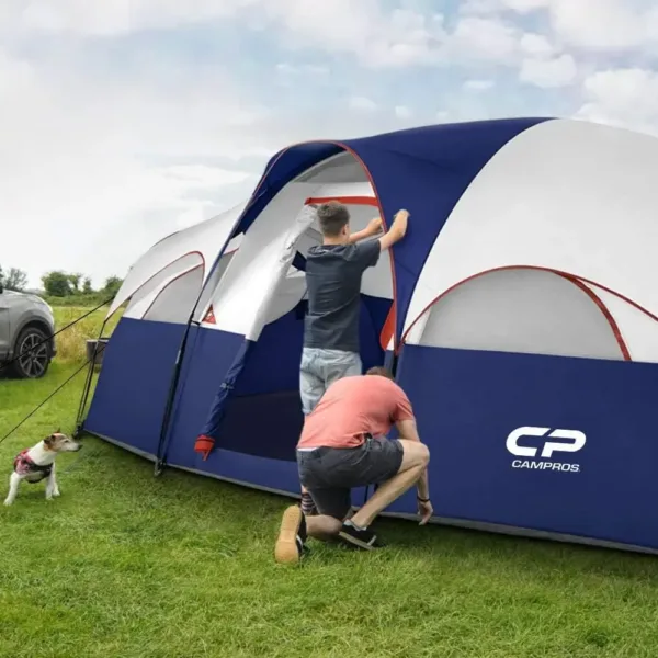 Tent 8 Person Camping Tents, Weather Resistant Family Tent, 5 Large Mesh Windows, Double Layer, Divided Curtain for S - Image 6