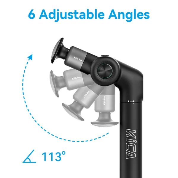 KiCA Evo Adjustable Fascia Gun with 6 Massage Heads and Heat, 3 Gear 3200rpm 9cm Extension Rod Aluminum, for Muscle Relaxatio - Image 4