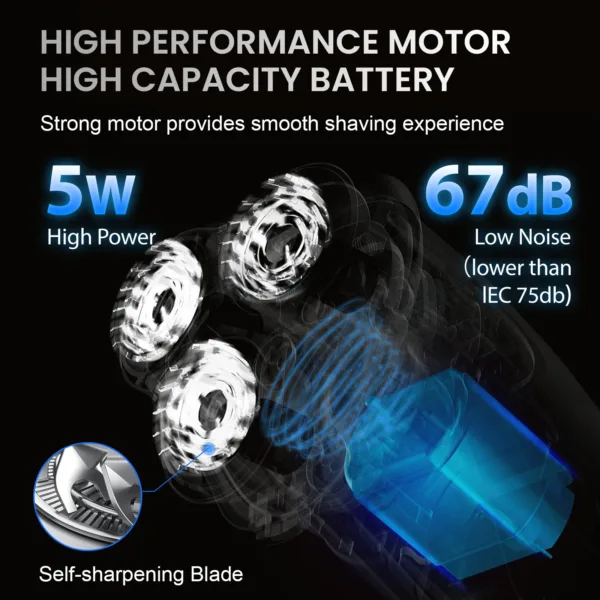 2 in 1 Men's Electric Shaver For Men Shaving Machine Beard Trimmer 3D Floating Blade Washable USB Recharge Hair Cutting Machine - Image 2