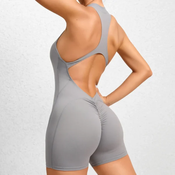Short Sports Jumpsuit Sleeveless Gym Set Women Yoga Clothes Rompers Workout One-piece Suit Female Outdoor Recreation Bodysuits - Image 4