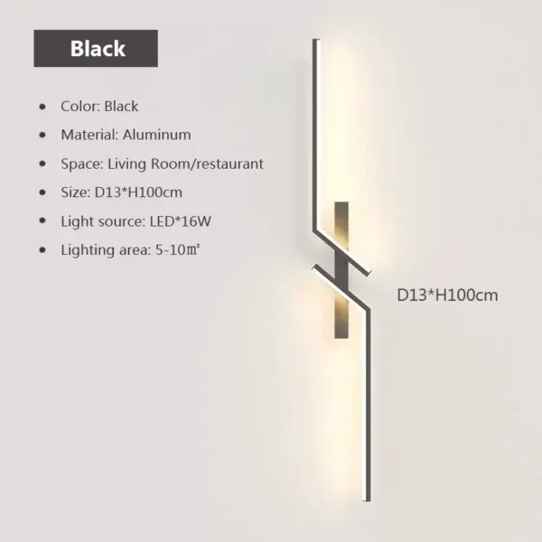 LED Wall Lamp Modern Minimalist Strip Wall Decor Lights Lighting For Bedroom Bedside Living Room TV Sofa Lobby Background Decor - Image 11