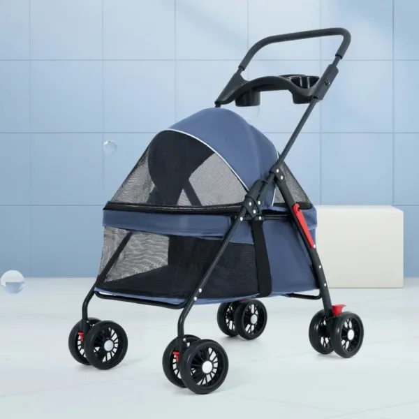 Pet Cat and Dog Universal Dog Carrier Bag Large Vision Car Dog Basket Universal Pulley Pet Stroller Lightweight FoldingCage - Image 7