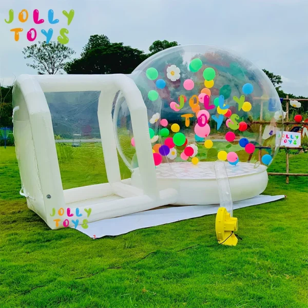 JOLLY TOYS Balloon inflatable bubble house with trampoline and transparent dome PVC material with blower - Image 7