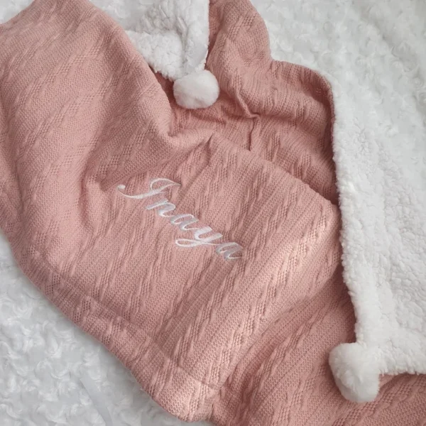 Name Personalised Baby Blankets Newborn Knitted Swaddle Wrap Cotton Crochet Toddler Infant Baby Bedding Crib Bed Stroller Cover
