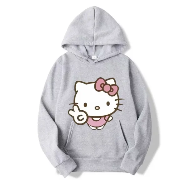 2024 New Hello Kitty Cartoon Family Women Hoodie Cartoon Anime Men Pullover 2024 New Spring Autumn Couple Sweatshirt Clothes Top - Image 2
