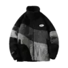 Hip Hop Winter Fleece Fluffy Jacket Streetwear Harajuku Fuzzy Zipper Coat Men Autumn Solid Color Men Lamb Fleece Winter Jackets