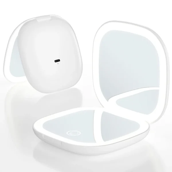Mini Portable 5X 10X Magnifying Folding Makeup Mirror Led Lights Compact Pocket Travel Aesthetic Vanity Mirrors Make Up Tools - Image 6