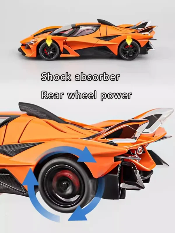 New 1:24 Apollo Evo Alloy Car Model Simulation Sound And Light Pull Back Toy Car Metal Sports Car Boys Collection Ornaments Gift - Image 3