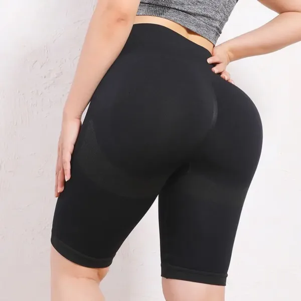 Women Butt Lifting Yoga Shorts Elastic Workout High Waist Tummy Control Ruched Booty Pants Seamless Gym Compression Tights - Image 4