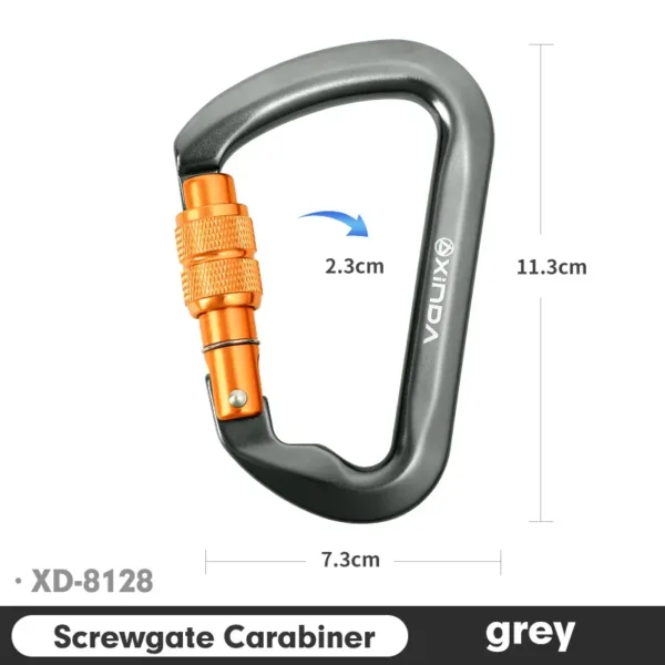 Xinda Outdoor Carabiner Rock Climbing Mountain Landing 30kN High Altitude Operation Equipment Aluminum Alloy Safety Buckle Hook - Image 17