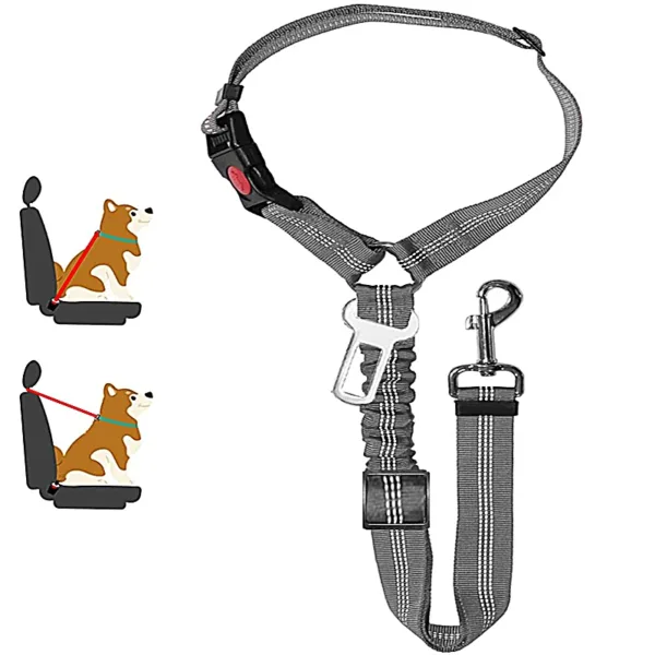 New Solid Two-in-one Dog Harness Leash Pet Car Seat Belt BackSeat Safety Belt Adjustable for Kitten Dogs Collar Pet Accessories - Image 7