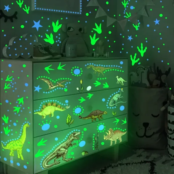 Luminous Cartoon Dinosaur Wall Stickers Glow in the Dark Dinosaur Decals for Baby Kids Rooms Bedroom Wall Decoration Wallpaper - Image 4