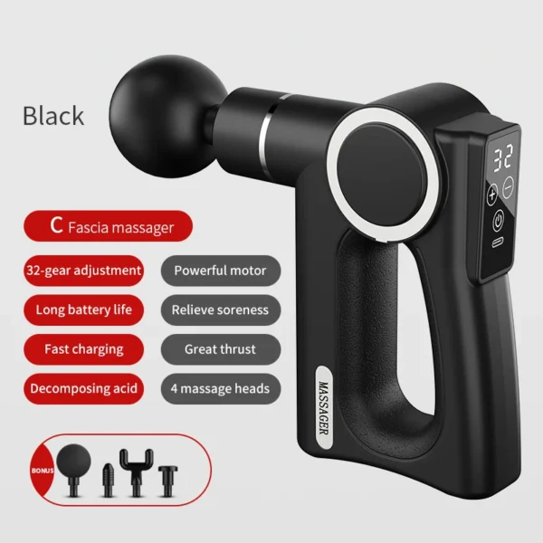 Square Massage Gun High Frequency Hot Compress Pulse Deep Tissue Body Vibrato Fascia Gun Sport Fitness Relax Muscle Massager - Image 10
