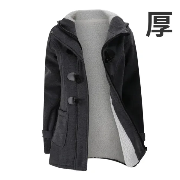 Fashion Autumn Winter Hoodies Women Thick Coat Sweatshirt Women Clothes Casual Hooded Zipper Button Hoodie Streetwear Outerwear - Image 5