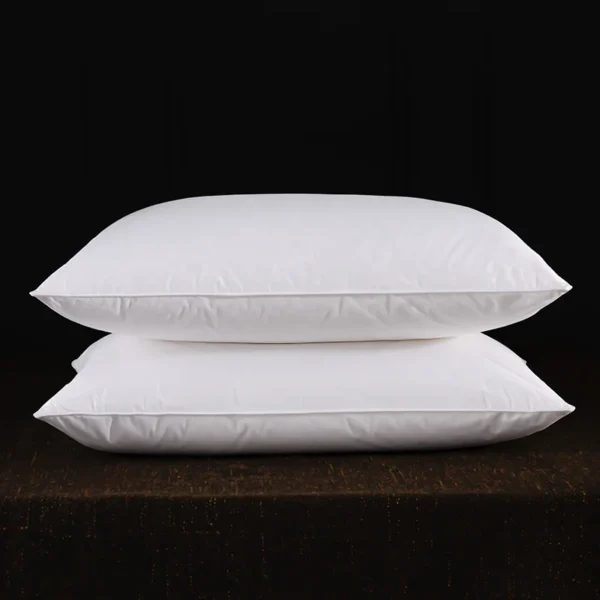 2pcs White Goose Down Feather Pillow for Sleeping Soft Bed Pillow with 100% Cotton Shell Standard Queen Size Back, Side Sleeper - Image 6
