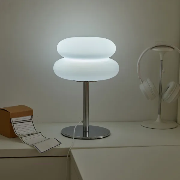 Bauhaus retro table lamp plastic lamps bedroom bedside living room Nordic mushroom lamp 9-level brightness dimming ambient light - Image 3
