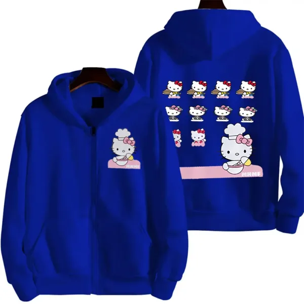 Sanrio Anime Cute Printed Hoodies Women Cartoon Hello Kitty Y2k Korean Students Loose Sweatshirt Fashion Sweet Cardigan Clothing - Image 13