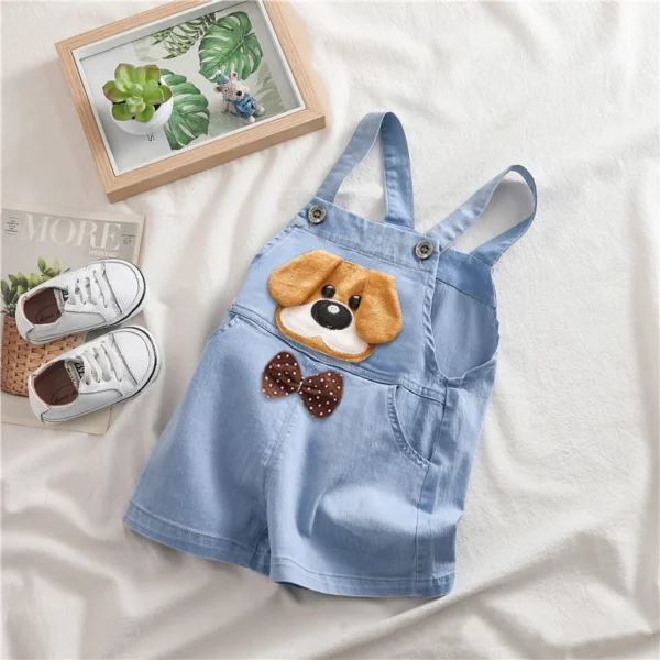 IENENS Baby Rompers Newborn Playsuits Boy Girl Overalls Dress Infant Summer Shorts Cotton Wash Blue Dungarees Toddler Jumpsuit - Image 4