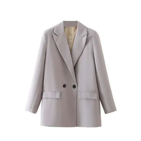 TRAF Blazer Woman Black Beige Khaki Blue Green Gray Women coat Fashion Office Wear Women's Blazers Jacket Outerwears 2024 - Image 7