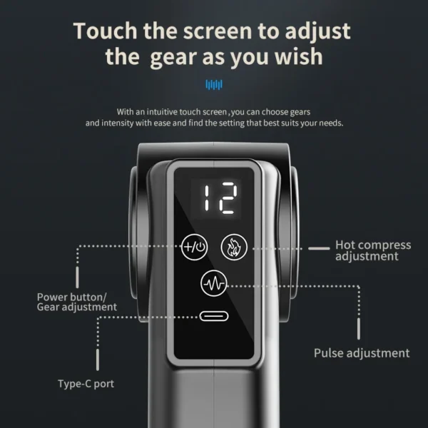 Square Massage Gun High Frequency Hot Compress Pulse Deep Tissue Body Vibrato Fascia Gun Sport Fitness Relax Muscle Massager - Image 4