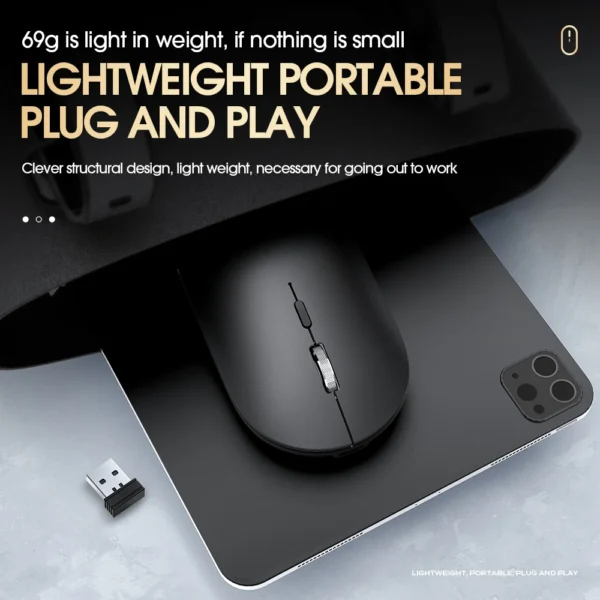 Wireless bluetooth Mouse Silent Rechargeable Mice Bluetooth Mouse for Laptop Computer Desktop PC MacBook Mac IPad IPhone Tablet - Image 3