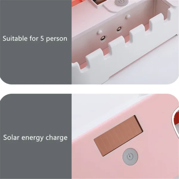 Solar Energy UV Toothbrush Holder Toothpaste Dispenser Bathroom Toothbrush Storage Box Multi-function Storage Holder USB Charge - Image 8
