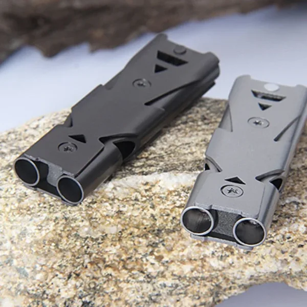 Portable Whistle 180 db Aluminum Alloy Double Tube Lifesaving Emergency SOS Safety Survival Tool Kit Outdoor Camping Equipment - Image 5