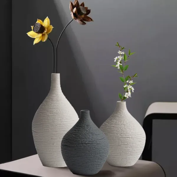 Simple Ceramic Vase Decoration for Home Nordic Luxury Narrow Mouth Flower Pot Living Room Interior Office Desktop Decor Gift - Image 9