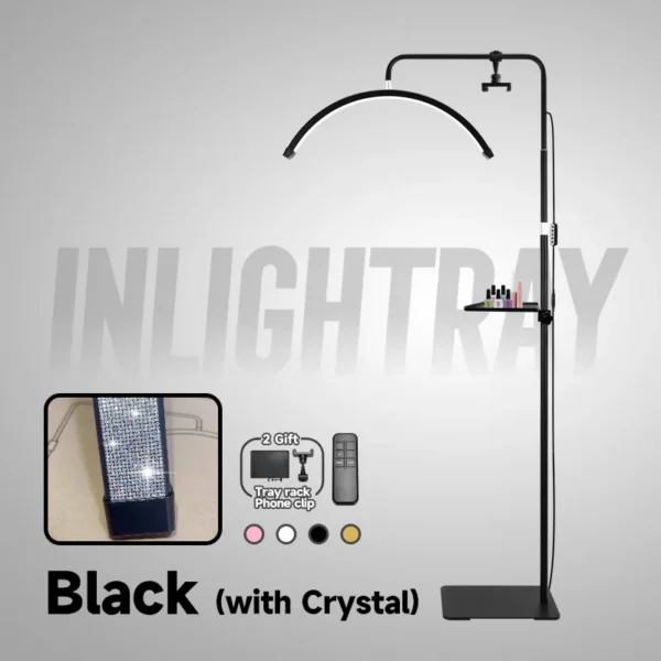 Custom OEM logo half moon eyelash extension lamp eyelash beauty nail floor lamp - Image 7