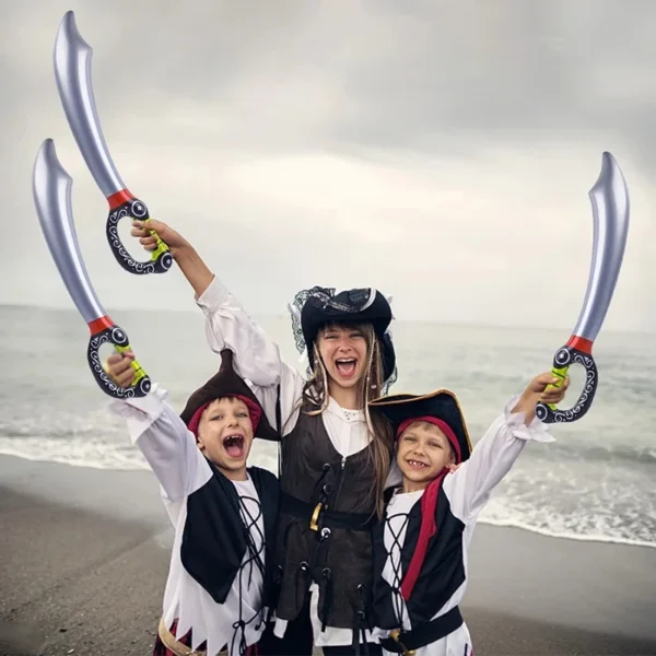 Funny Inflatable Pirate Swords, Halloween Birthday Toy Sword, Inflated Simulation Knife for Swimming Pool, Cosplay Stage Prop - Image 2