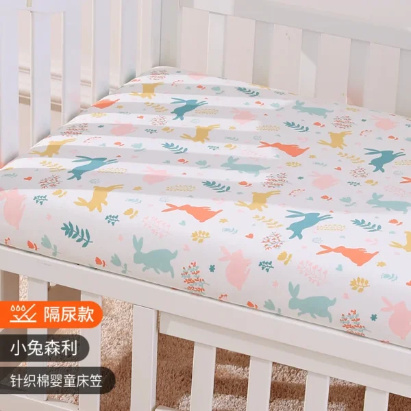 120*60cm Cotton Crib Pad For Children Waterproof Breathable Knitted Bed Sheet For Babies Mattress CoverFor Newborns - Image 6