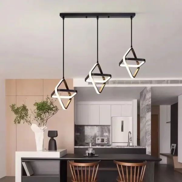 Modern Led Pendant Lights Black Chandelier For Dining Room Bedroom Bedside Pendant Lamp Home Dining Table RoomDecor Hanging Lamp - Image 9