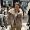 Gradient Faux Fur Coat