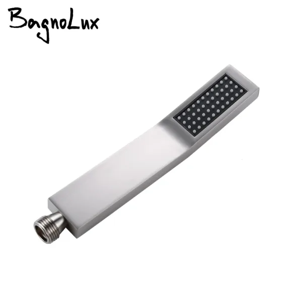 Square HandHeld Shower Head Bathroom Accessories Products Made Of Solid Brass Bend Hand Hold Shower High Pressure Water - Image 14
