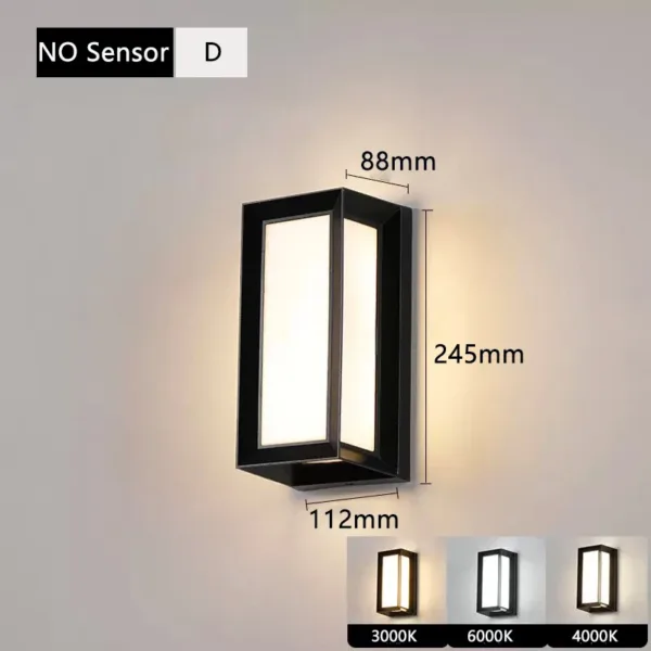 Led Outdoor Wall Light Waterproof IP65 Motion Sensor Led Outdoor Lighting Porch Lights Balcony Garden Lights Outdoor Wall Lamp - Image 8