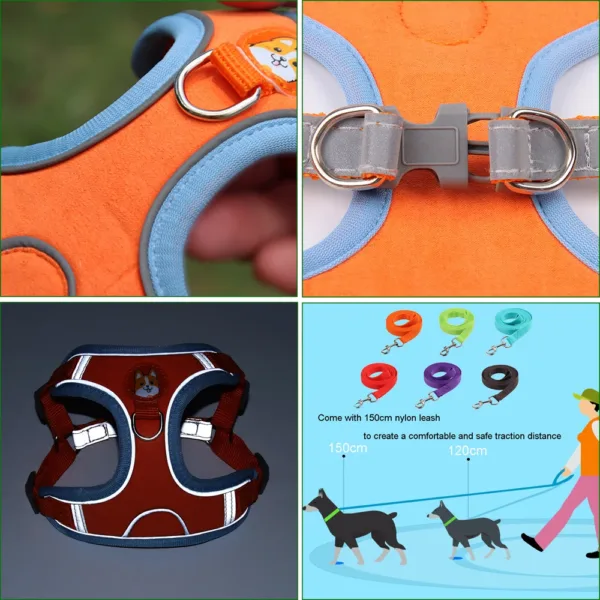 No Pull Pet Dog Harness and Leash Set Adjustable Puppy Cat Harness Vest Reflective Walking Lead Leash For Small Dogs Chihuahua - Image 7