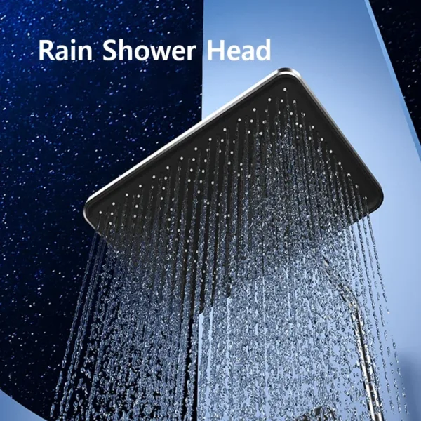 Piano Keys Bathroom Shower System Intelligent LED Temperature Display Shower Suit Bathtub Gray Rain Mixer Shower Faucet Full Set - Image 5