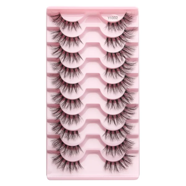 SHIDISHANGPIN 5/10Pairs False Lashes Cat Eye Eyelashes Eyelash Extension 3D Mink Half Lashes Natural Makeup faux Cils maquiagem - Image 29