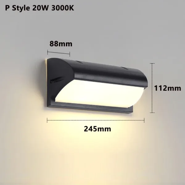 Led Outdoor Wall Light Waterproof IP65 Motion Sensor Led Outdoor Lighting Porch Lights Balcony Garden Lights Outdoor Wall Lamp - Image 2