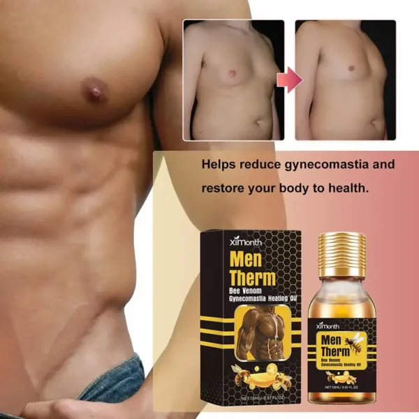 15ml Men Bee Gynecomastia Heating Oil Breast Shaping Breast Firm Massage Serum Breast Tighten Oil Skin Care - Image 2