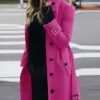 Wool Blend Women's Coat Outerwears Winter Warm Female Jackets Single Breasted Turn-down Collar Long Women's Clothes - Image 4