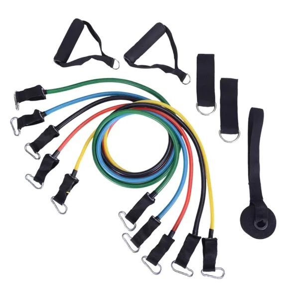 Resistance Bands 11-Piece Set Tensioner Pull Rope Fitness Multi-function Tensioner Suit Muscle Training Belt Elastic Sleeve Band - Image 3